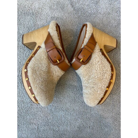 Nearly NEW Veronica Beard Dacey Shearling Mule Clogs, Sz 8.5, $495 - Picture 2 of 9